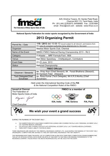 Fmsci Driver License