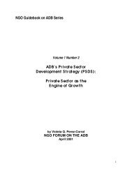 ADB's Private Sector Development Strategy - NGO Forum on ADB