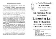 Programme pour le Forum de Sens sur Loi et liberté mars 2010 ...