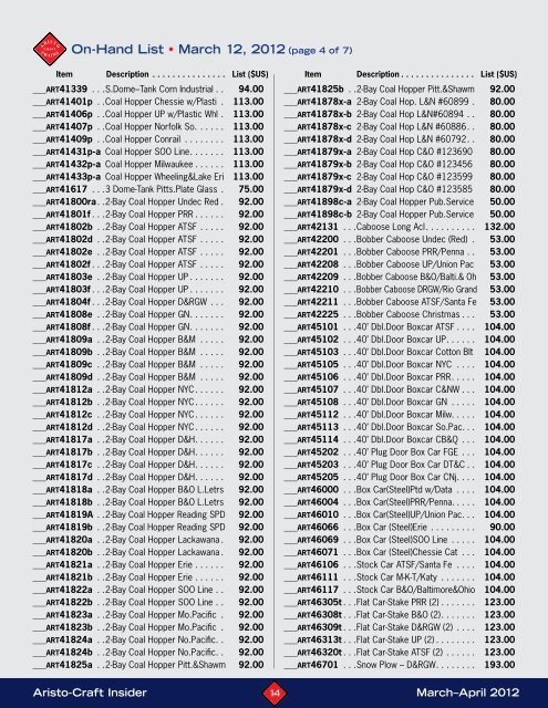 Insider March-April 2012 - G Scale News