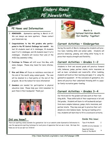 Enders Road PE Newsletter - Fayetteville-Manlius Schools