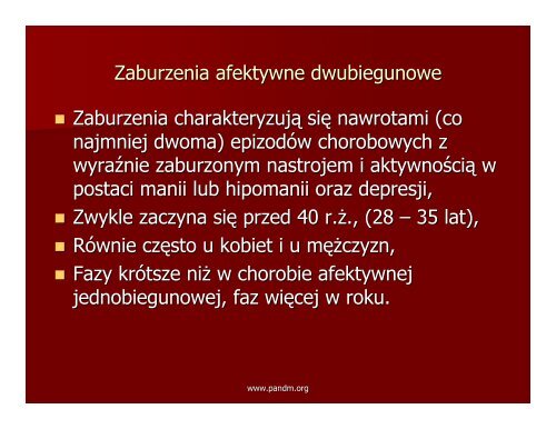 Choroby afektywne i zaburzenia nastroju Choroby ... - Pandm