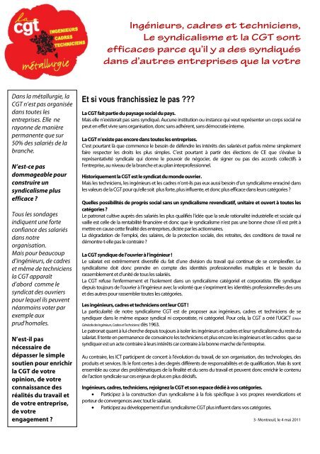 Tract semaine de syndicalisation ICT 3 - La cgt