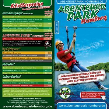Flyer AbenteuerPark Homburg - Fun Forest AbenteuerParks