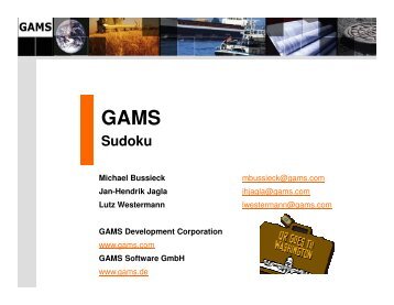 Sudoku - Gams