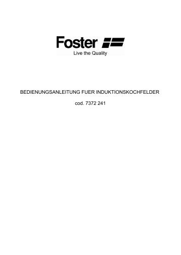 Gebrauchsanweisung - Foster S.p.A.
