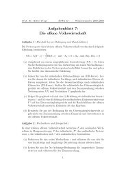 Aufgabenblatt 7: Die offene Volkswirtschaft