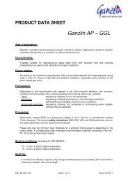 PRODUCT DATA SHEET Ganzlin AP – GGL