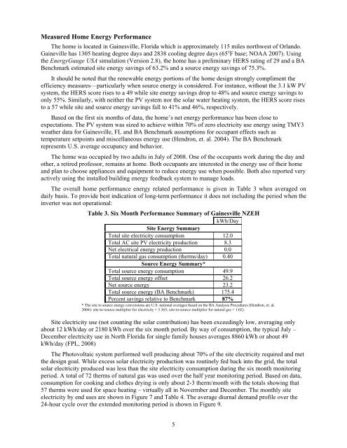 Preliminary Performance Evaluation of a Near Zero Energy Home in ...