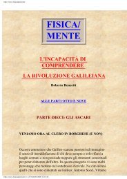 l'incapacità di comprendere la rivoluzione galileiana - fisica/mente