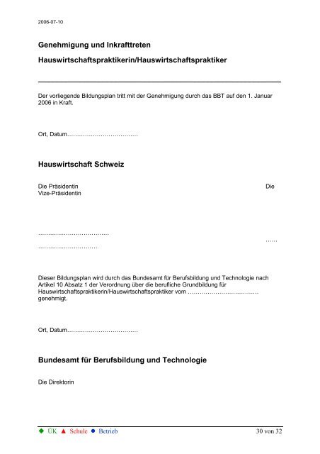 Lehrplan der Hauswirtschaftspraktiker herunterladen / lesen