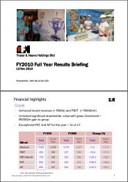 F&N Holdings Bhd - Fraser and Neave Limited