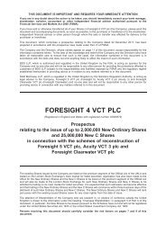 FORESIGHT 4 VCT PLC - Foresight Group