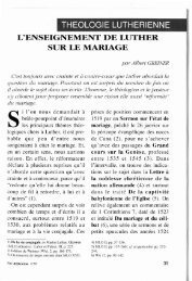 L'ENSEIGNEMENT DE LUTHER SUR LE MARIAGE - Faculté Libre ...