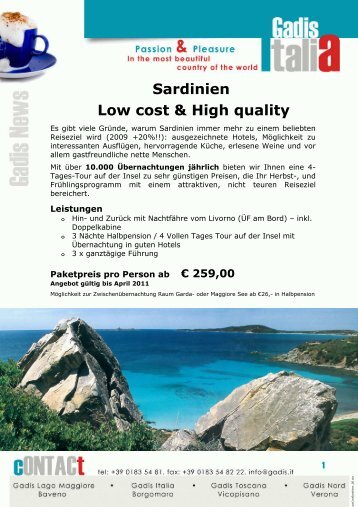 Sardinien Low cost & High quality