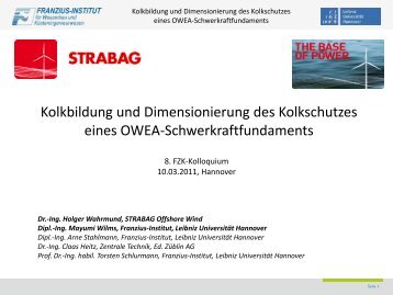Kolkbildung und Dimensionierung des Kolkschutzes eines OWEA ...