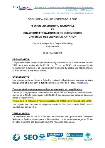 OLN2011 LUX - Fédération Luxembourgeoise de Natation et de ...