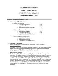 Weekly Report Ending March 7, 2013 - Florida Office of Financial ...