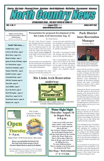 North Country News, August, 2012.
