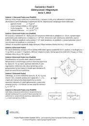 Ćwiczenia z Fizyki II Elektryczność i Magnetyzm Seria 7, 2012