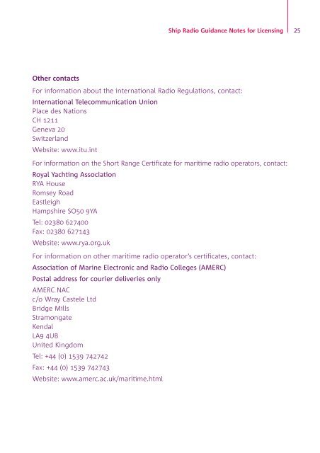 Ship Radio Guidance Notes for Licensing - Ofcom Licensing