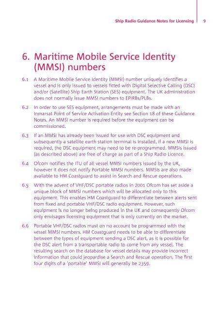 Ship Radio Guidance Notes for Licensing - Ofcom Licensing