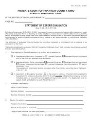 STATEMENT OF EXPERT EVALUATION - Franklin County, Ohio