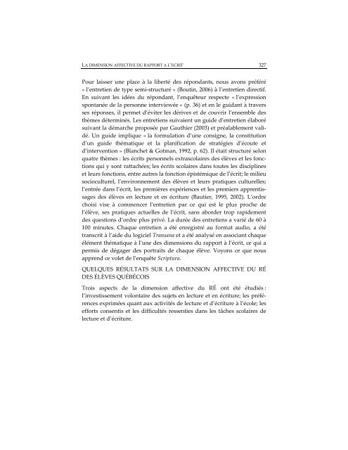 La dimension affective du rapport à l'écrit d'élèves québécois