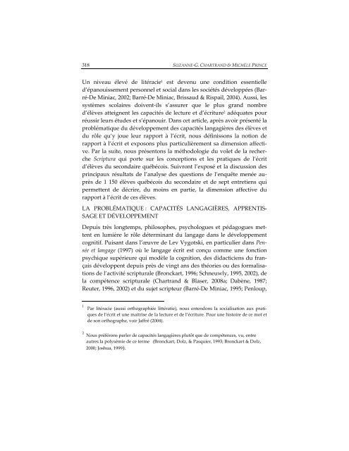 La dimension affective du rapport à l'écrit d'élèves québécois