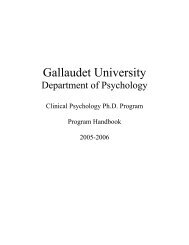 Clinical Program Handbook - Gallaudet University