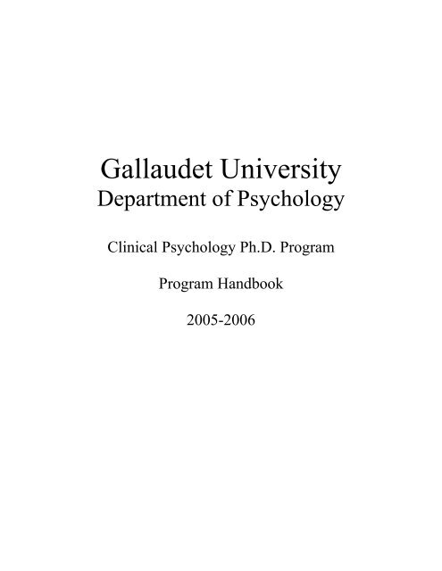 Clinical Program Handbook - Gallaudet University