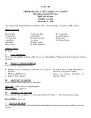 MINUTES PROFESSIONAL STANDARDS COMMISSION 2 ... - GaPSC