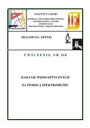 Ćwiczenie O-8 - Instytut Fizyki - Politechnika Częstochowska