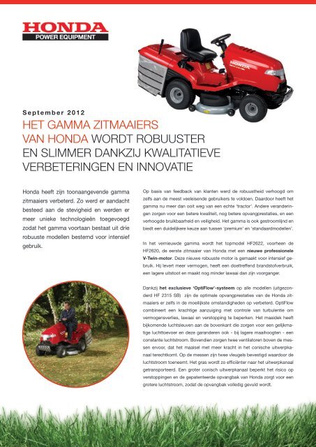 NIEUW GAMMA! Honda Zitmaaiers