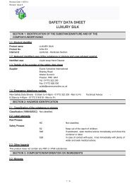 safety data sheet luxury white - Evans Vanodine International plc