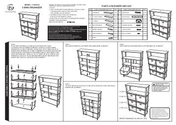 assemb l y instructions parts and hardware list - Fourstari.com