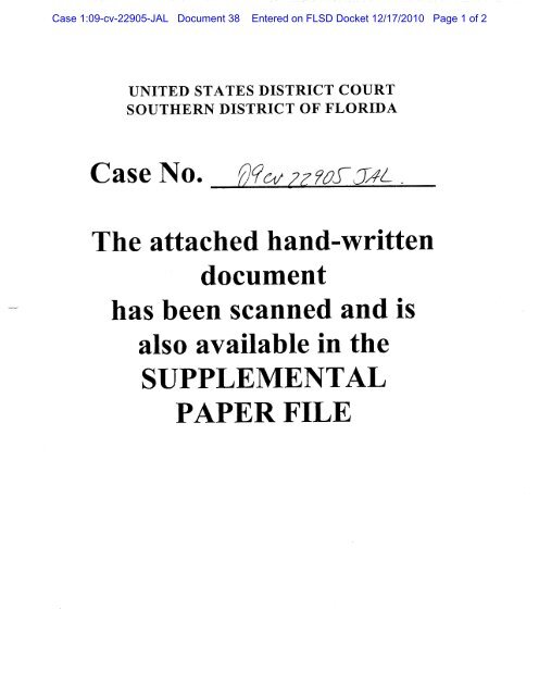 US District Court Southern District of Florida (Miami) - United States ...