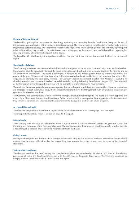 Noble VCT plc - Foresight Group