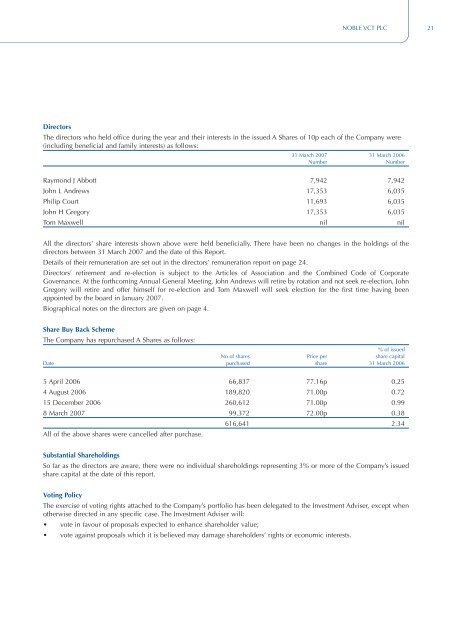 Noble VCT plc - Foresight Group