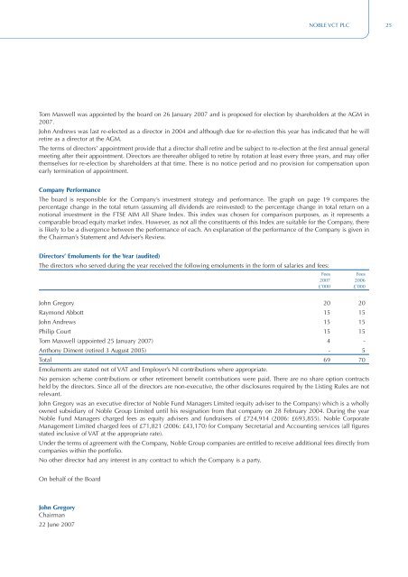 Noble VCT plc - Foresight Group