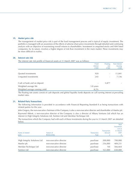 Noble VCT plc - Foresight Group