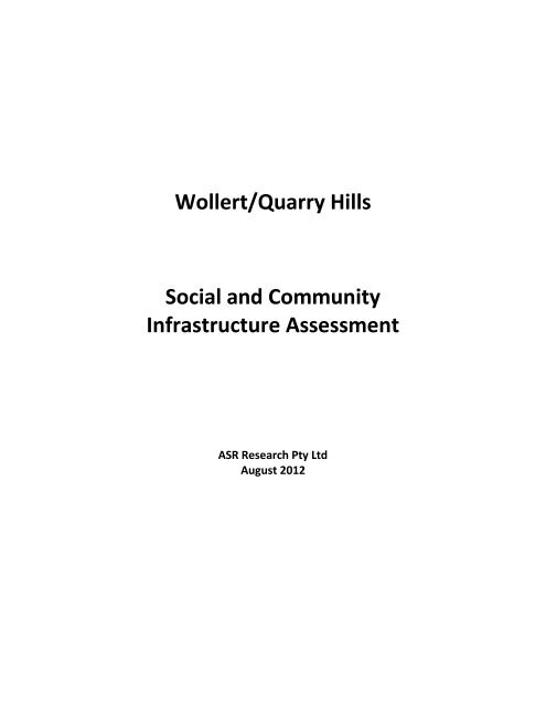 Social and Community Infrastructure Assessment - Growth Areas ...