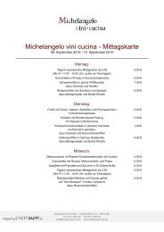 Michelangelo vini cucina - Mittagskarte - GastRaum