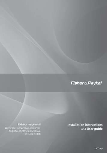 User guide for HS60C & HS90C models - Fisher & Paykel