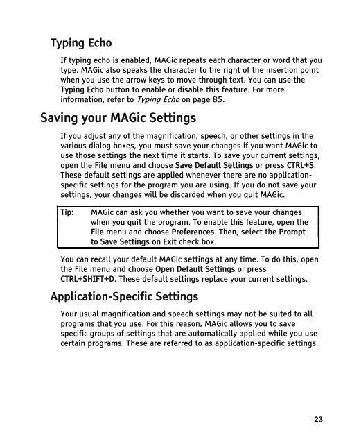 MAGic 10.0 User's Guide (PDF) - Freedom Scientific