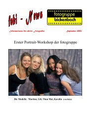 Erster Portrait-Workshop der fotogruppe - Fotogruppe Bickenbach