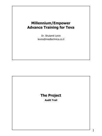 1 Millennium/Empower Advance Training for Teva The Project