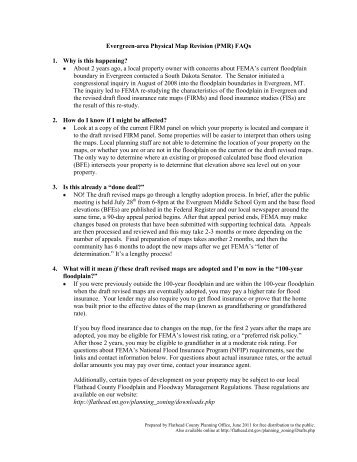 Evergreen-area Physical Map Revision (PMR) FAQs 1. Why is this ...