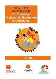 2nd Challenge National de Badminton à Antibes (06) Le site