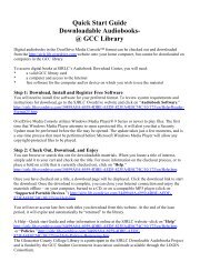 Quick Start Guide Downloadable Audiobooks- @ GCC Library